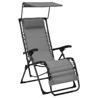 Folding Deck Chair Textilene Grey