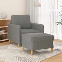 Sofa Chair with Footstool Dark Grey 60 cm Fabric