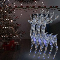 XXL Acrylic Christmas Reindeers 250 LED 3 pcs 180 cm Multicolour