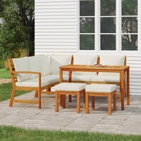 6 Piece Garden Dining Set with Cushions Solid Wood Acacia
