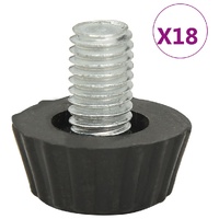 Adjustable Furniture Feet M8 18 pcs Black