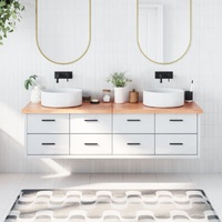 Bathroom Countertop Light Brown 180x40x4 cm Treated Solid Wood