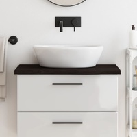 Bathroom Countertop Dark Brown 80x30x4 cm Treated Solid Wood