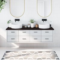 Bathroom Countertop Dark Brown 180x60x4 cm Treated Solid Wood