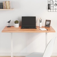 Table Top Light Brown 100x50x2 cm Treated Solid Wood Oak