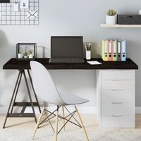 Table Top Dark Brown 140x50x4 cm Treated Solid Wood Oak