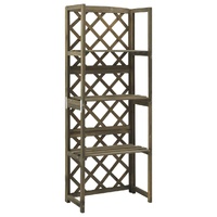 Trellis with Shelves Grey 55x30x140 cm Solid Fir Wood