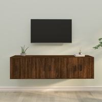 3 Piece TV Cabinet Set Brown Oak Engineered Wood