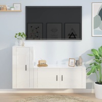 2 Piece TV Cabinet Set High Gloss White Engineered Wood