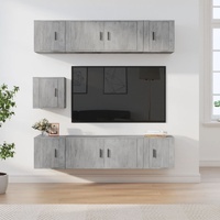 7 Piece TV Cabinet Set Concrete Grey Engineered Wood