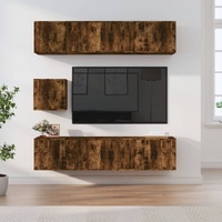 7 Piece TV Cabinet Set Smoked Oak Engineered Wood
