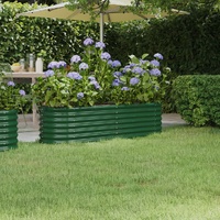 Garden Raised Bed Galvanised Steel 152x40x36 cm Green