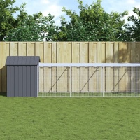Chicken Cage with Run Anthracite 117x813x123 cm Galvanised Steel