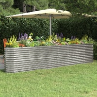 Garden Raised Bed Galvanised Steel 332x40x68 cm Silver