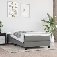 Box Spring Bed without Mattress Dark Grey King Single Size Fabric