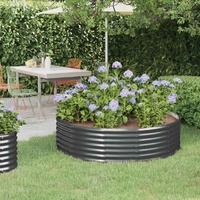 Garden Raised Bed Galvanised Steel 140x140x36 cm Anthracite