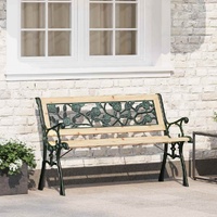Garden Bench with Rose Patterned Backrest 116 cm Wood
