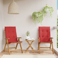 Reclining Garden Chairs with Cushions 2 pcs Solid Wood Teak