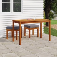3 Piece Garden Dining Set with Cushions Solid Wood Acacia