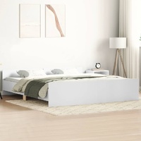 Bed Frame without Mattress White 183x203 cm King
