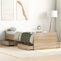 Bed Frame without Mattress Sonoma Oak 90x190 cm
