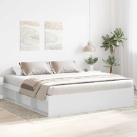 Bed Frame without Mattress White 183x203 cm King