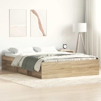 Bed Frame without Mattress Sonoma Oak 135x190 cm
