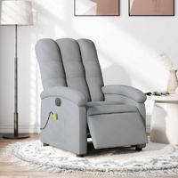 Electric Massage Recliner Chair Light Grey Fabric
