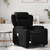 Electric Massage Recliner Chair Black Faux Leather