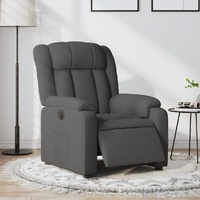 Electric Recliner Chair Dark Grey Fabric