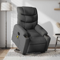 Electric Stand up Massage Recliner Chair Dark Grey Fabric