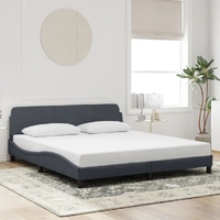 Bed Frame "Dover" Dark Grey 180x200 cm King Velvet