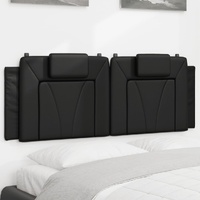 Headboard Cushion "Viana" Black 137 cm Double Faux Leather