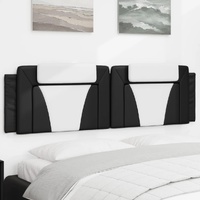 Headboard Cushion "Viana" Black and White 180 cm Faux Leather