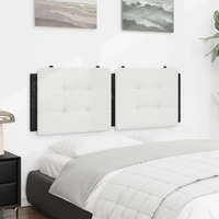 Headboard Cushion "Zadar" Black and White 137 cm Double Faux Leather