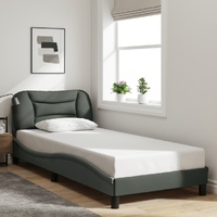 Bed Frame without Mattress "Hvar" Dark Grey 90x190 cm Fabric
