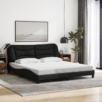 Bed Frame without Mattress "Hvar" Black 180x200 cm King Fabric