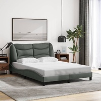Bed Frame without Mattress "Hvar" Dark Grey 137x190 cm Double Fabric