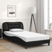 Bed Frame without Mattress "Hvar" Black 107x203 cm King Single Faux Leather