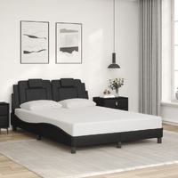 Bed Frame "Viana" without Mattress Black 137x190 cm Double Faux Leather