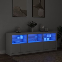 Sideboard with LED Lights White 181.5x37x67 cm