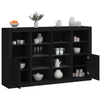 Sideboards with LED Lights 3 pcs Black Engineered Wood