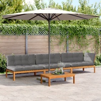 4 Piece Garden Pallet Sofa Set with Cushions Solid Wood Acacia