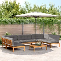 6 Piece Garden Pallet Sofa Set with Cushions Solid Wood Acacia