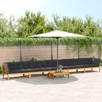 6 Piece Garden Pallet Sofa Set with Cushions Solid Wood Acacia