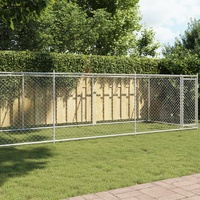 Dog Cage with Door Grey 8x2x1.5 m Galvanised Steel