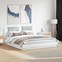 Bed Frame without Mattress White 183x203 cm King