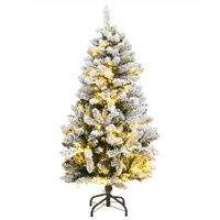 Artificial Hinged Christmas Tree 150 LEDs & Flocked Snow 150 cm