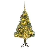 Artificial Christmas Tree with 150 LEDs&Ball Set&Flocked Snow 150 cm