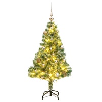 Artificial Christmas Tree with 150 LEDs&Ball Set&Flocked Snow 150 cm
